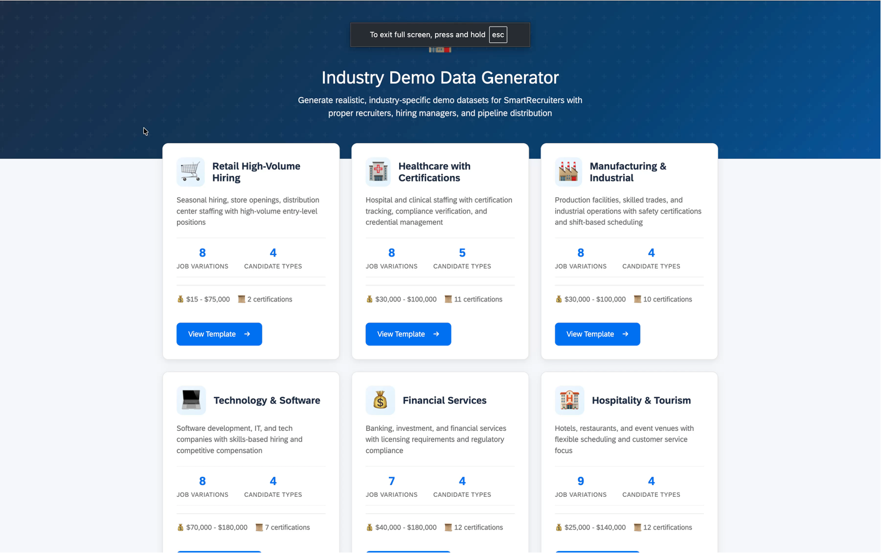 Industry Templates